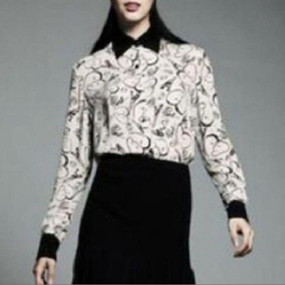 Catherine Malandrino Print Button Down - Size Sma… - image 6